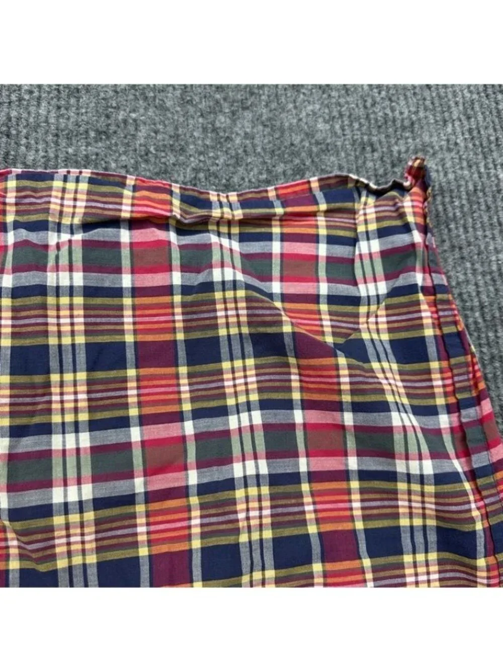Lauren Ralph Lauren Kennebunkport 100% Cotton Madras Plaid Pillow Euro Sham Case